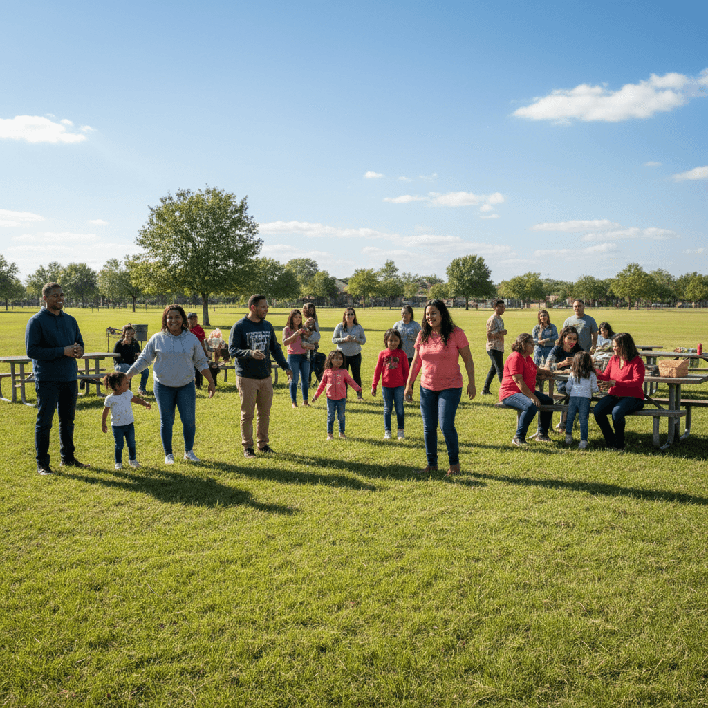 Outdoor community gathering in Pflugerville