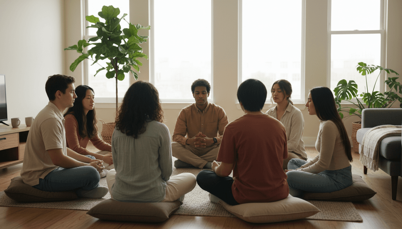 Small group ministry discussion in welcoming space