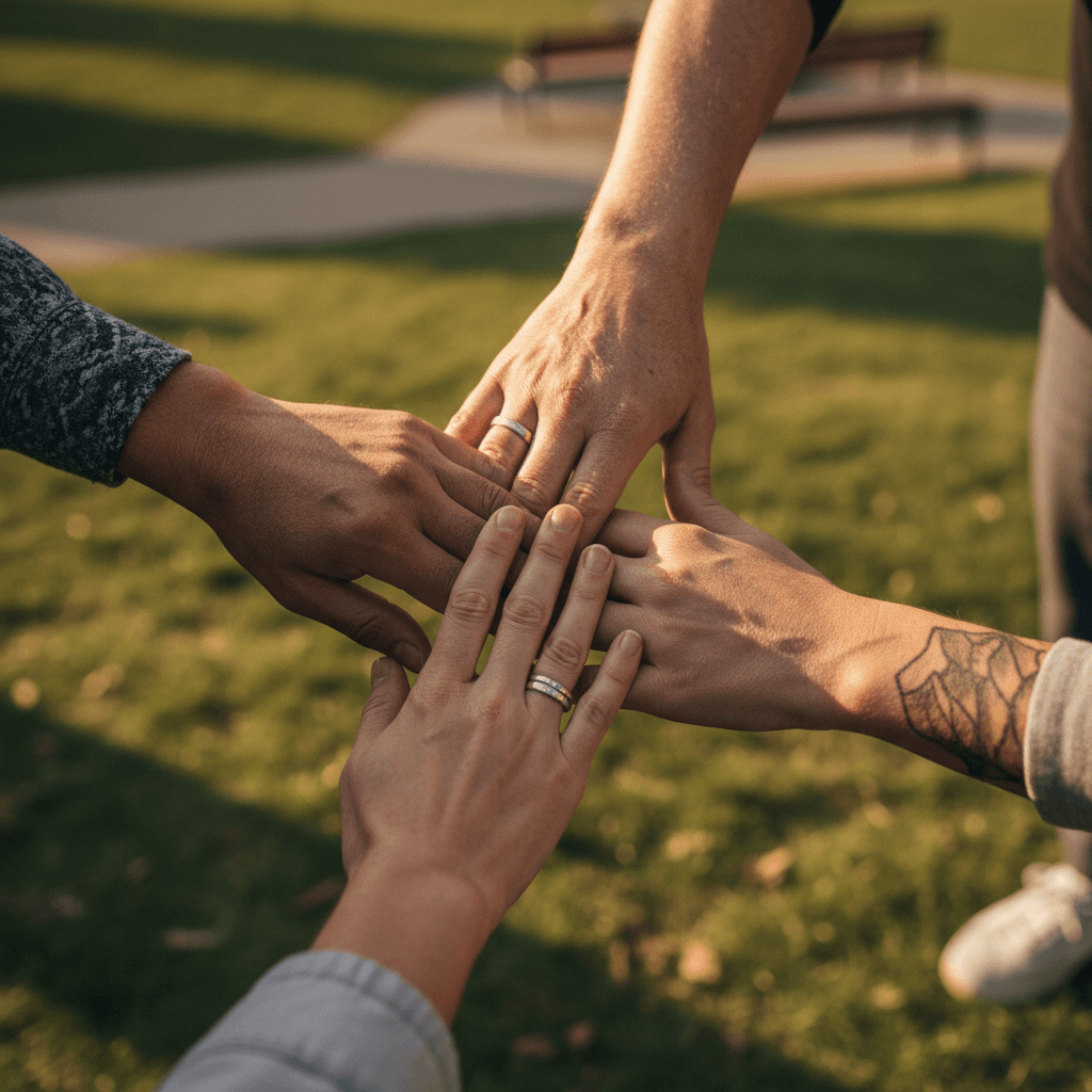 Hands united in fellowship